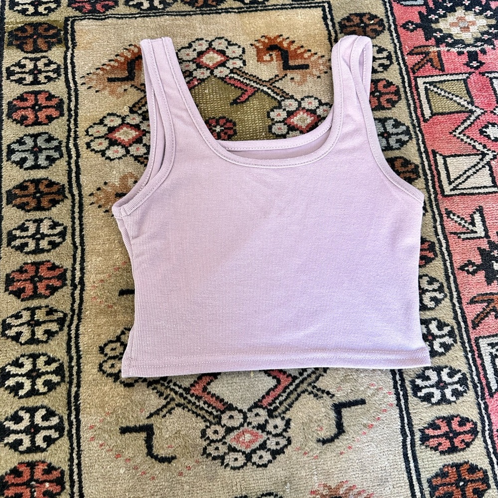 Cropped light purple ribbed rank - Size M